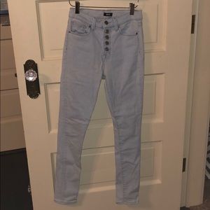 BDG High wasted, light wash skinny jeans